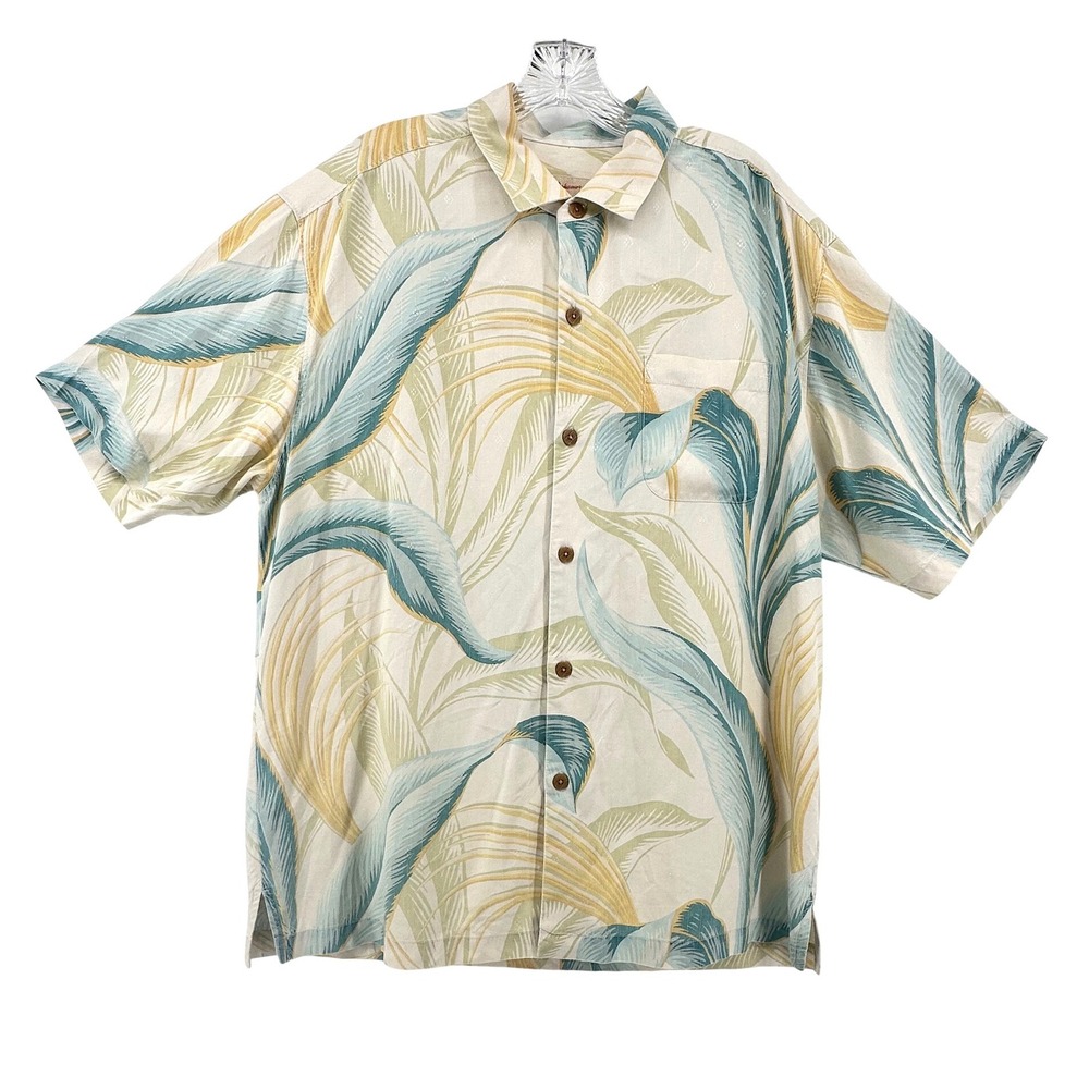 Tommy Bahama Mens Tropical Palm Leaf Short Sleeve Button Down Shirt XL Resort